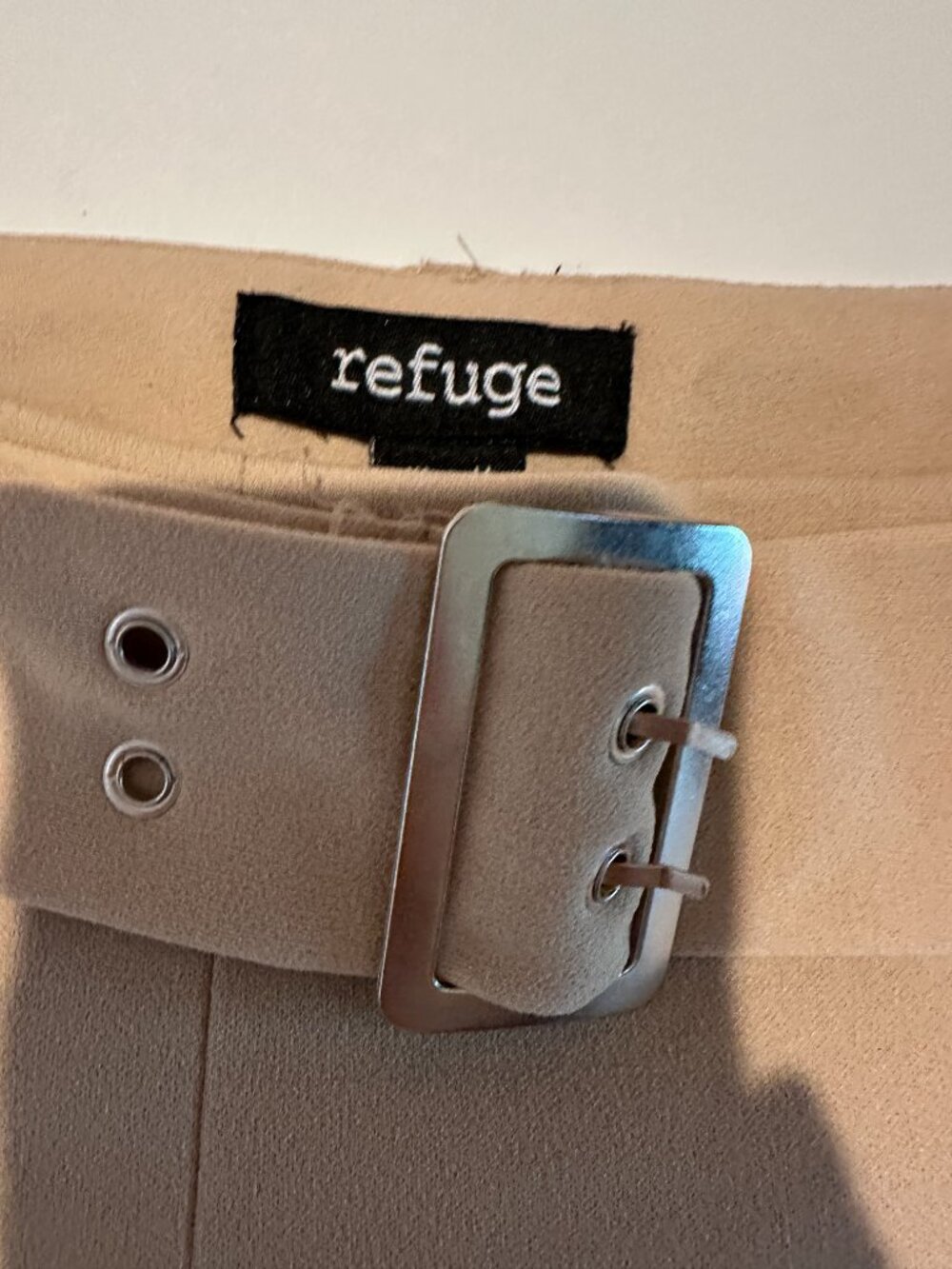 NWT Refuge Tan Pleated Belted Mini Skort Size M - Picture 10 of 10